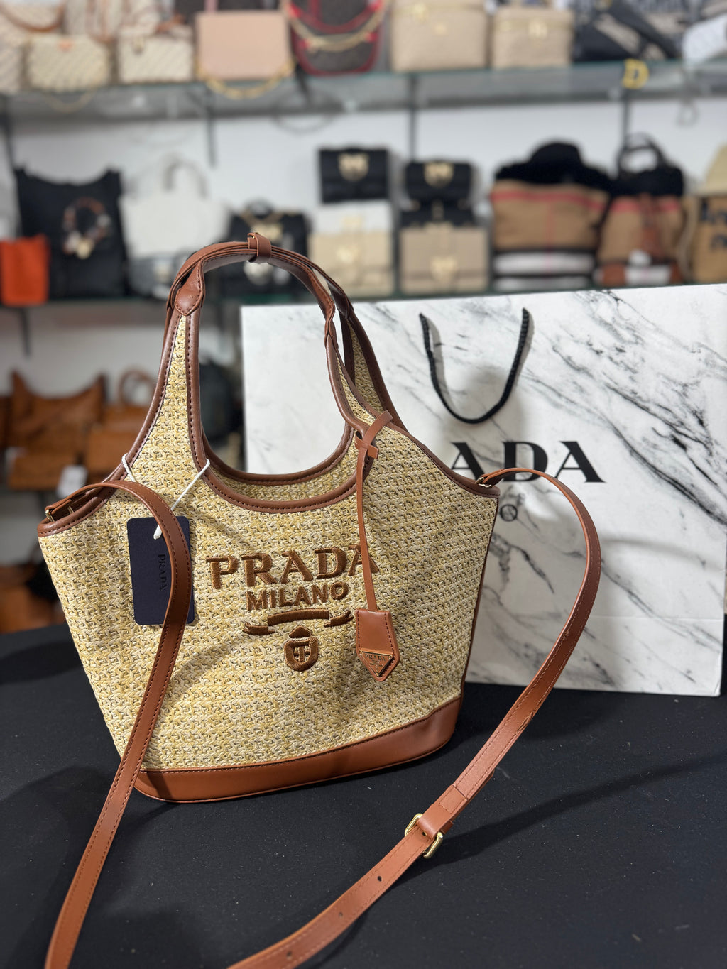 Prada straw bag Tampa 36x25
