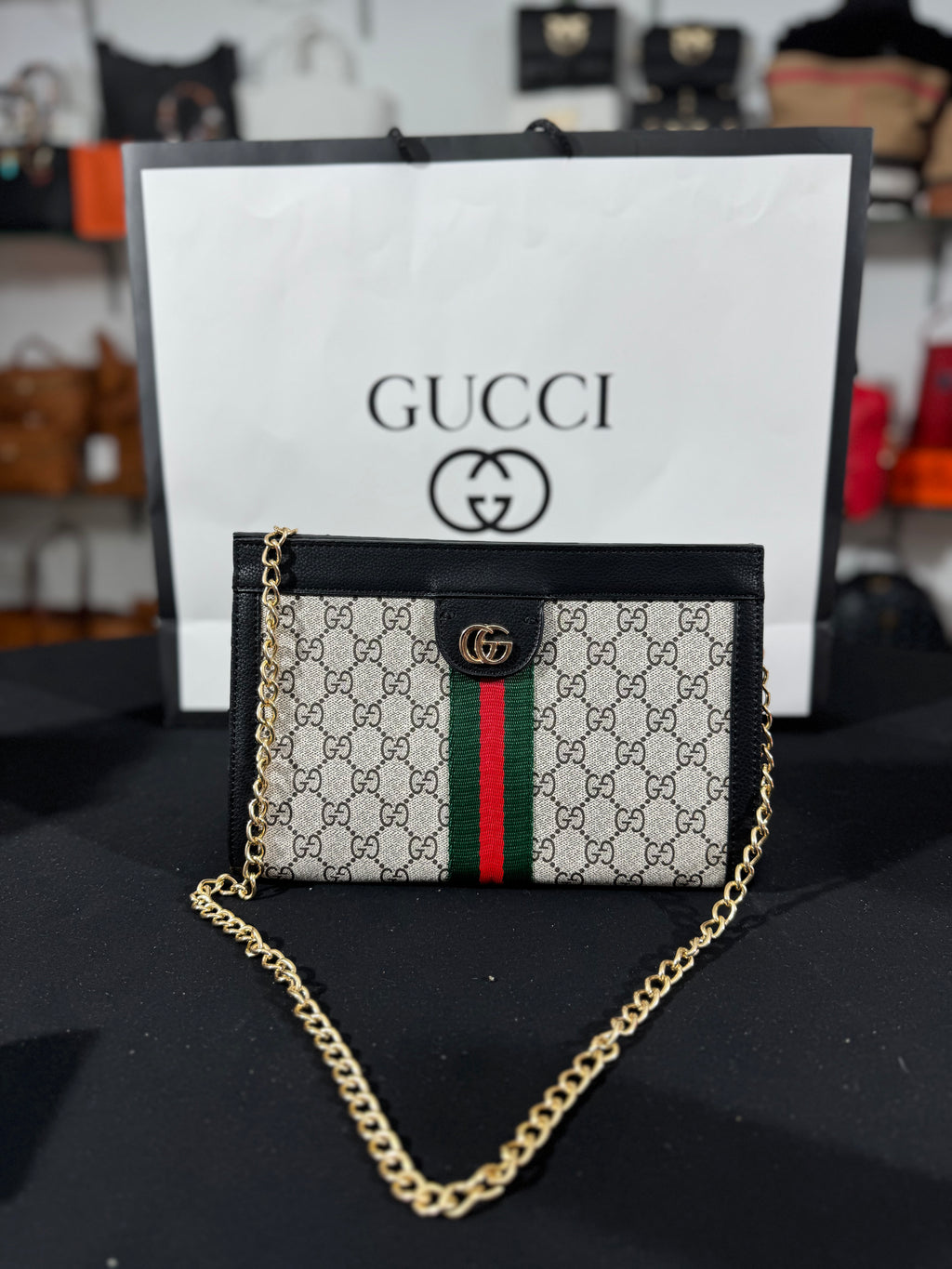 Cucci Ophidia medium shoulders bag black 25x17