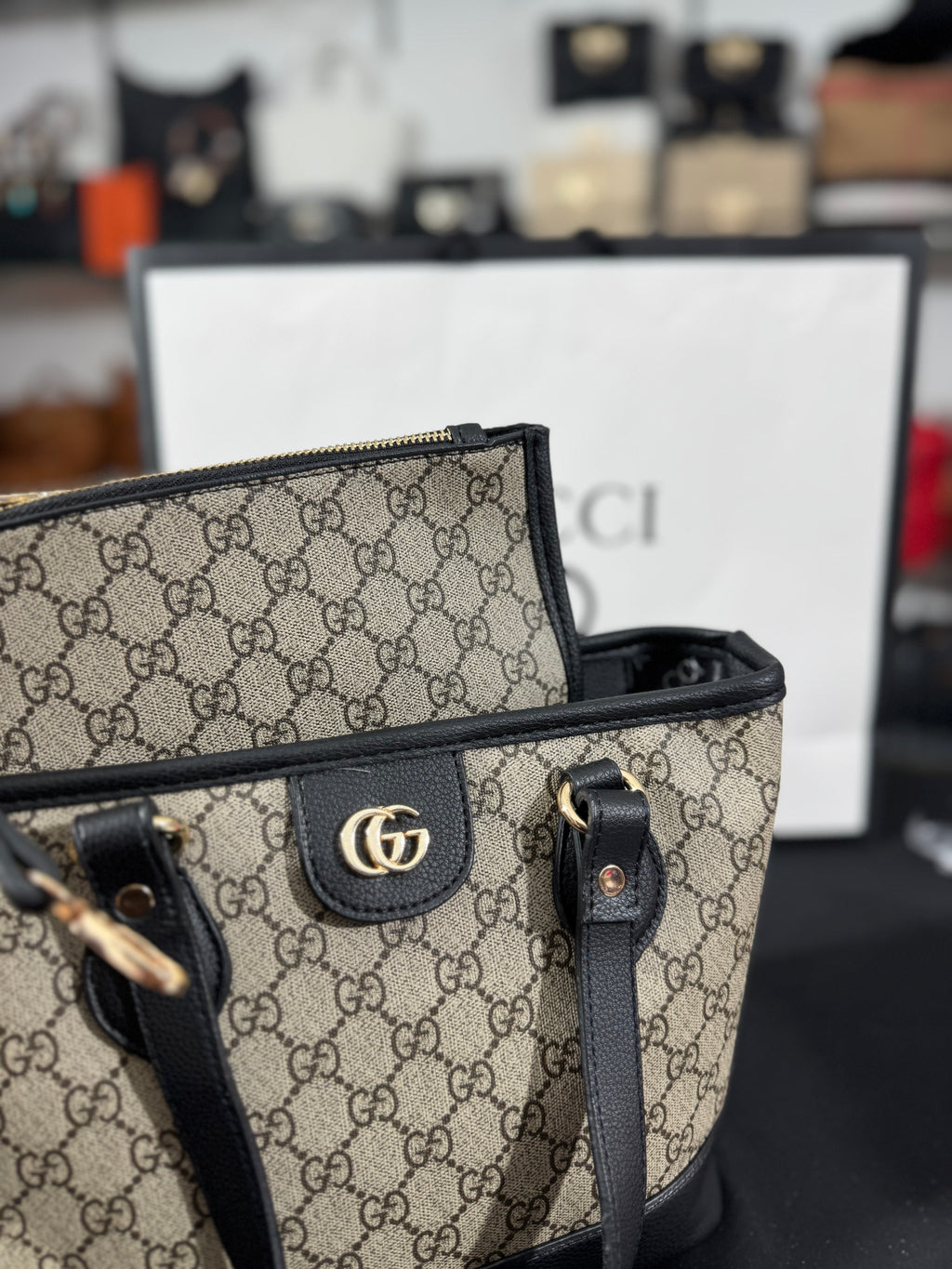 Cucci Ophidia medium tote bag black 30x23x12