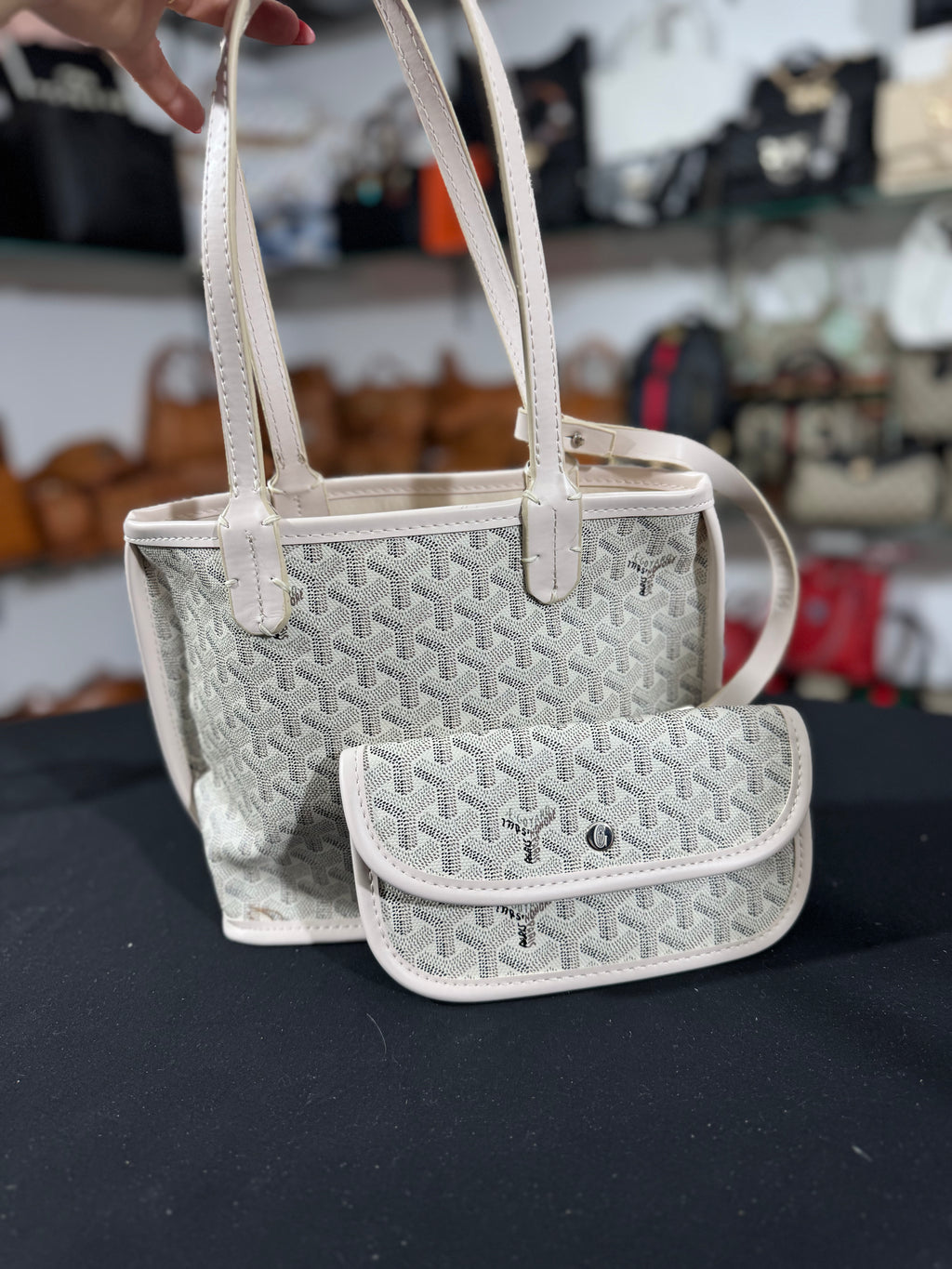 Goyard mini beige bag 20x20