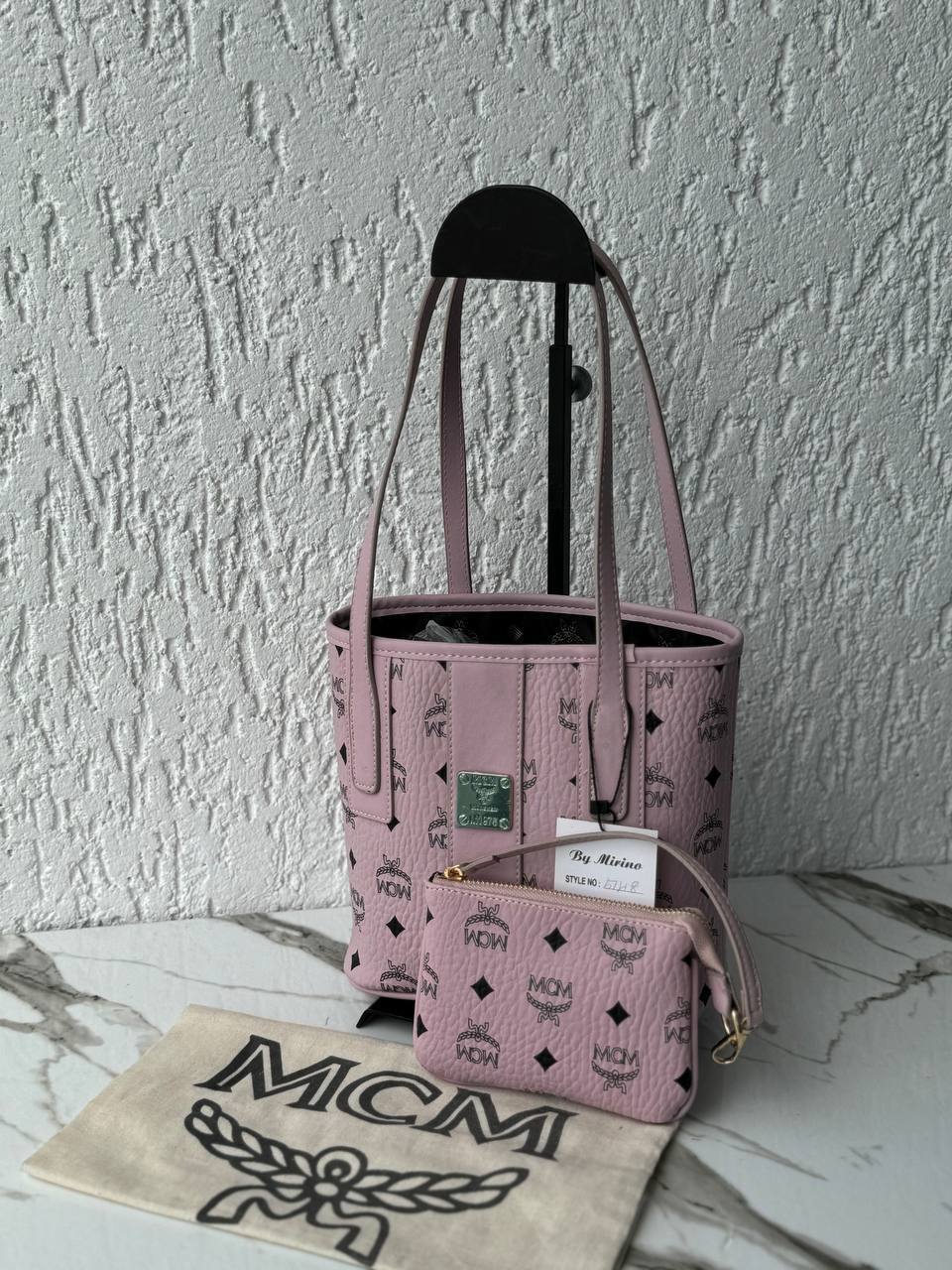 Mcm mini shopper pink 21x20
