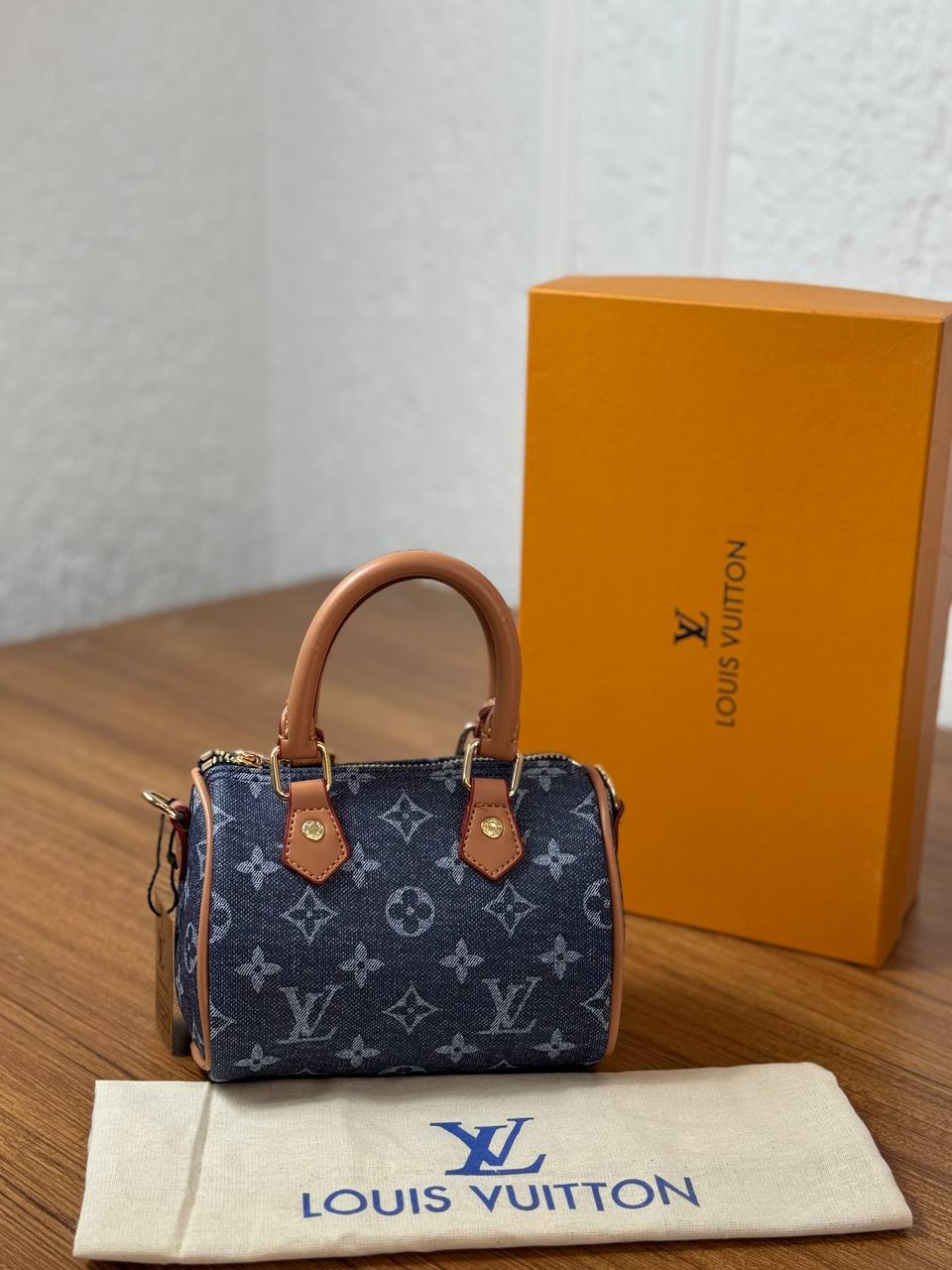 Louis Vuitton speedy nano denim 16x12