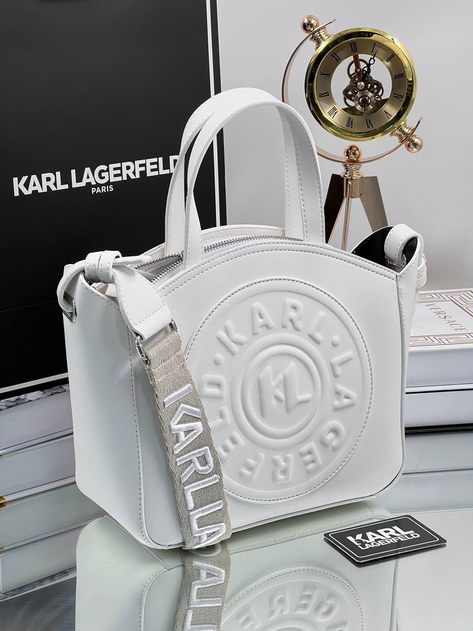 Karl lagerfeld perforated white 25x22